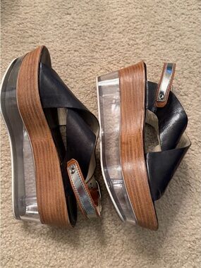 AGL Lucite Platform Black Sandal